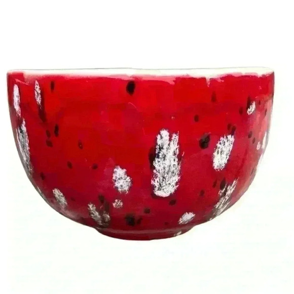 Set of 2 hand thrown latte mugs red glaze - Picture 12 of 15